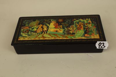 an image of a box with a painting on it on a table