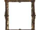 an old picture frame on a white background with a white background