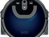 a robotic vacuum cleaner with the word zaco on it