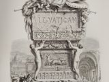 an old drawing of a monument with a statue on top of it
