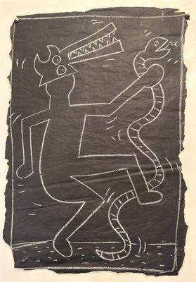 an image of a black and white drawing of a man on a skateboard