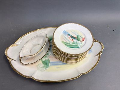 GOA Service à poisson en porcelaine comprenant onze assiette… - Photo 1