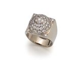 an 18k white gold and diamond ring