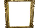 an image of a gold picture frame with a white background