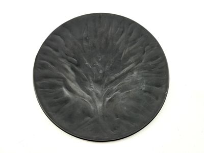 LALIQUE FRANCE. Modèle Algue. Assiette en verre dépolie noir…
