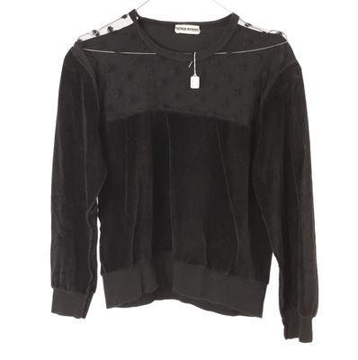 SONIA RYKIEL. Haut en velour noir et partie ajourée en tulle…