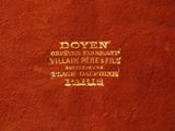 the back of a brown book with writing on it that says doyenn