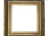 an old gold picture frame with a white background