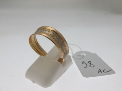 bague ruban or 750°/°° deux tons au bandeau central granit… - Photo 1