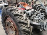 a tractor that is parked inside of a building