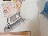 un dessin représentant un homme en uniforme militaire et un tableau représentant un homme en uniforme militaire