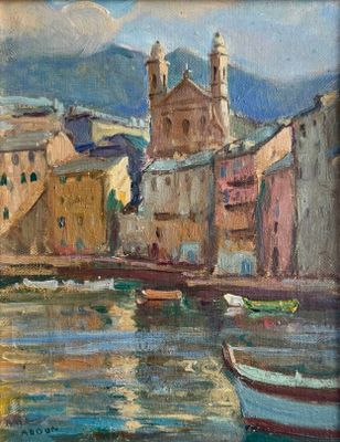 Marc BARDON (1891-1969) Le vieux-port de Bastia, Corse. - Photo 1