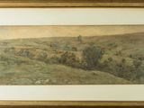 an image of a painting of a landscape in a gold frame