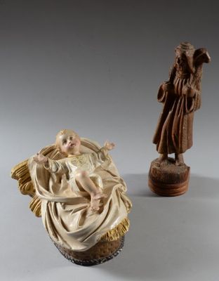 deux figurines représentant Jésus et l'Enfant Jésus