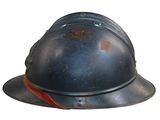 a helmet that has been worn on a white background