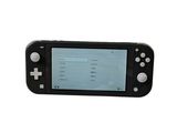 a black nintendo wii game console with a blue screen