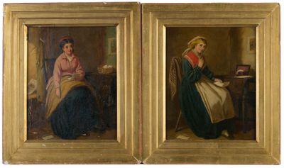 École anglaise XIXème "les deux lectrices" HST, Préparé par …