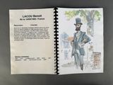 a book with a drawing of a man in a top hat