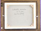 an old picture frame with a message written on it on a easel