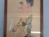 painting of a man holding a knife and a knife in his hand