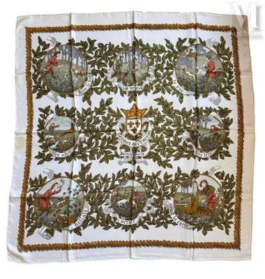 un gros plan sur une nappe blanche ornée d'une image représentant un arbre