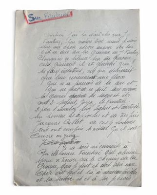 une lettre manuscrite d'une femme assassinée par les nazis