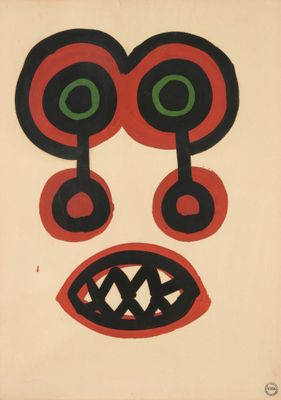 Albert CHUBAC (1925-2008) Personnage grimaçant Gouache sur p…