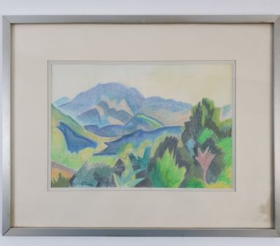 Gabriel COUDERC (1905-1994) : "Paysage, environs de Colombières, 1970" - Photo 1