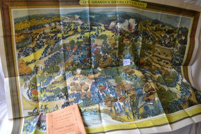 a picture of a map on a table with a book