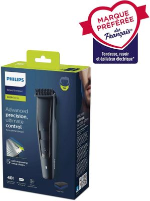 La tondeuse à cheveux Philips se trouve dans la boîte, avec son emballage.