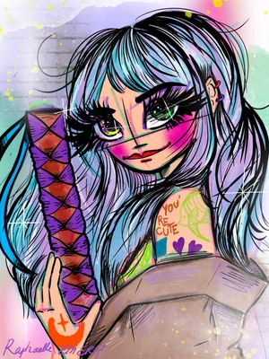 Raphaël EMERY - Né en 1985 - Guerrière - Impression sur papier Rives 