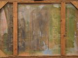 an image of a painting of a cityscape in a wooden frame