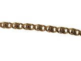 a close up of a gold chain on a white background