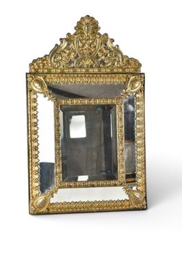 an image of a gold framed mirror on a white background