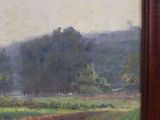 an image of a painting of a landscape in a wooden frame