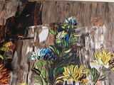 a painting of a bunch of flowers in a vase