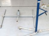 a picture of a blue pole in a room