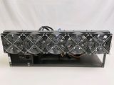 a close up of a computer power supply unit with four fans