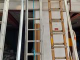 a ladder that is leaning against a wall in a building