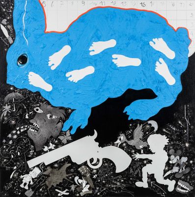 Christian Silvain (1950) 'Le Poête Vengé', technique mixte (…