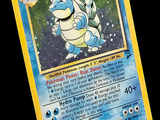 une carte Pokémon sur laquelle figure un Pokémon bleu et blanc