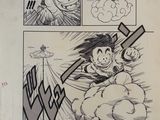 an image of a comic strip with a cartoon of gohan flying through the air