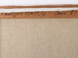a close up of a piece of fabric with writing on it