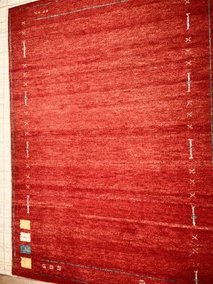 Tapis Gabeh noué main couleur rouge uni 200 x 130