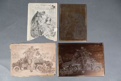 Trois vieux livres sont posés sur une table devant un fond bleu.