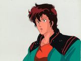 cellule d'animation représentant une femme aux cheveux roux et portant une veste verte