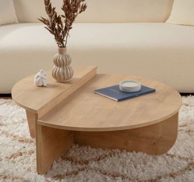 Ensemble de 2 tables basses design TEONA, décor chêne - Dime…