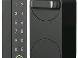 a close up of a door lock with a keypad on it