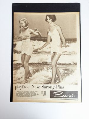 TRES RARE TIRAGE d'une publicité originale de Berlei.