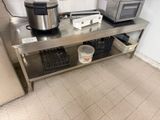 two microwaves on a stainless steel table in a kitchen